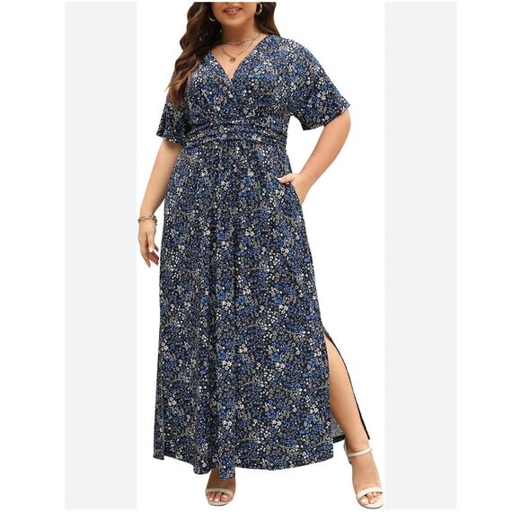 NWT Boho Chic Summer Floral Maxi Dress Plus Size 16 - Picture 1 of 16